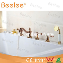 Waterfall Golden Bathtub Faucet with Shower